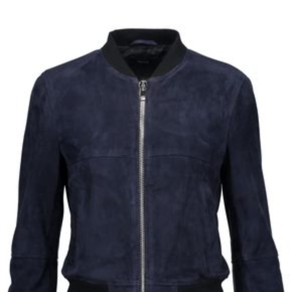 Theory Daryette suede bomber jacket - black
